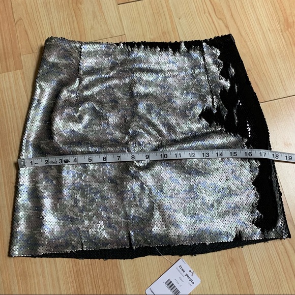 NWT Free People Size 2 Camo Sequin Mini Skirt Black Silver - Picture 10 of 10